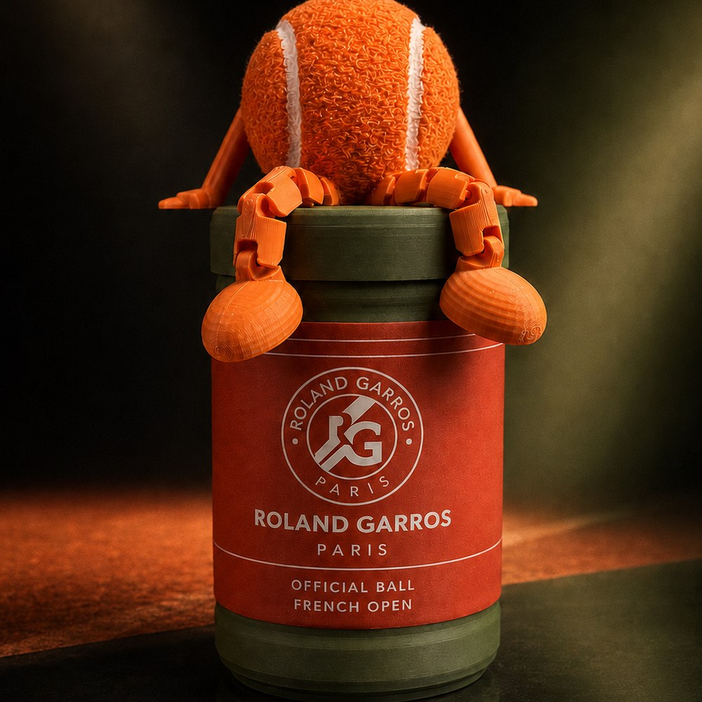 Peça Roland Garros com seu tubo temático